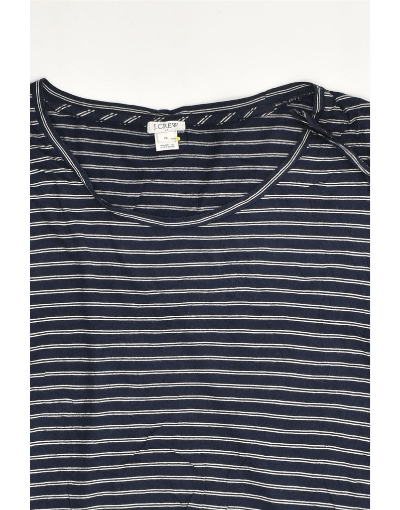 J. CREW Womens T-Shirt Top UK 18 XL Navy Blue Striped Cotton | Vintage J. Crew | Thrift | Second-Hand J. Crew | Used Clothing | Messina Hembry 