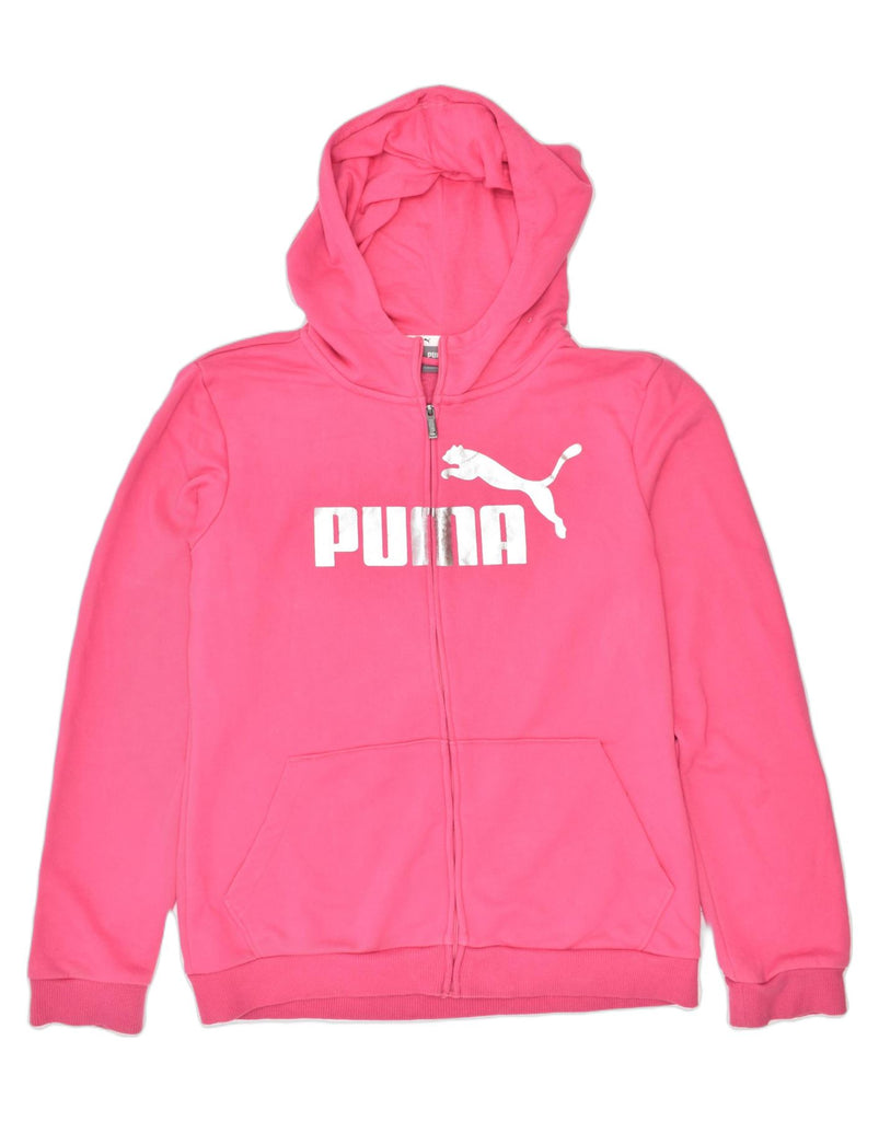 PUMA Girls Graphic Zip Hoodie Sweater 15-16 Years Pink | Vintage | Thrift | Second-Hand | Used Clothing | Messina Hembry 