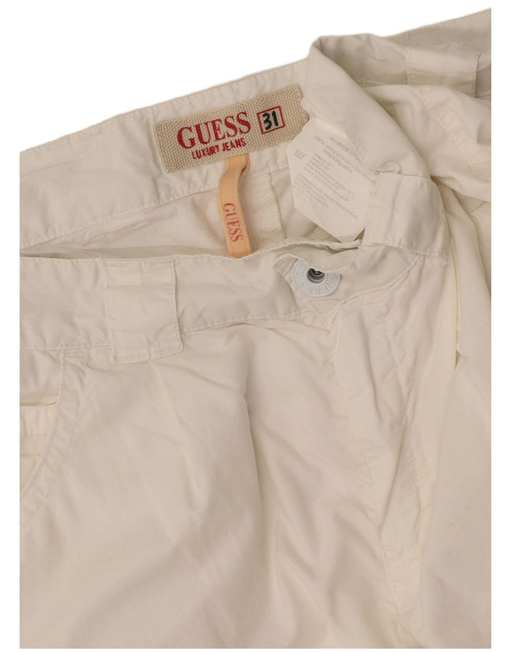 GUESS Womens Casual Shorts W31 Medium White Cotton