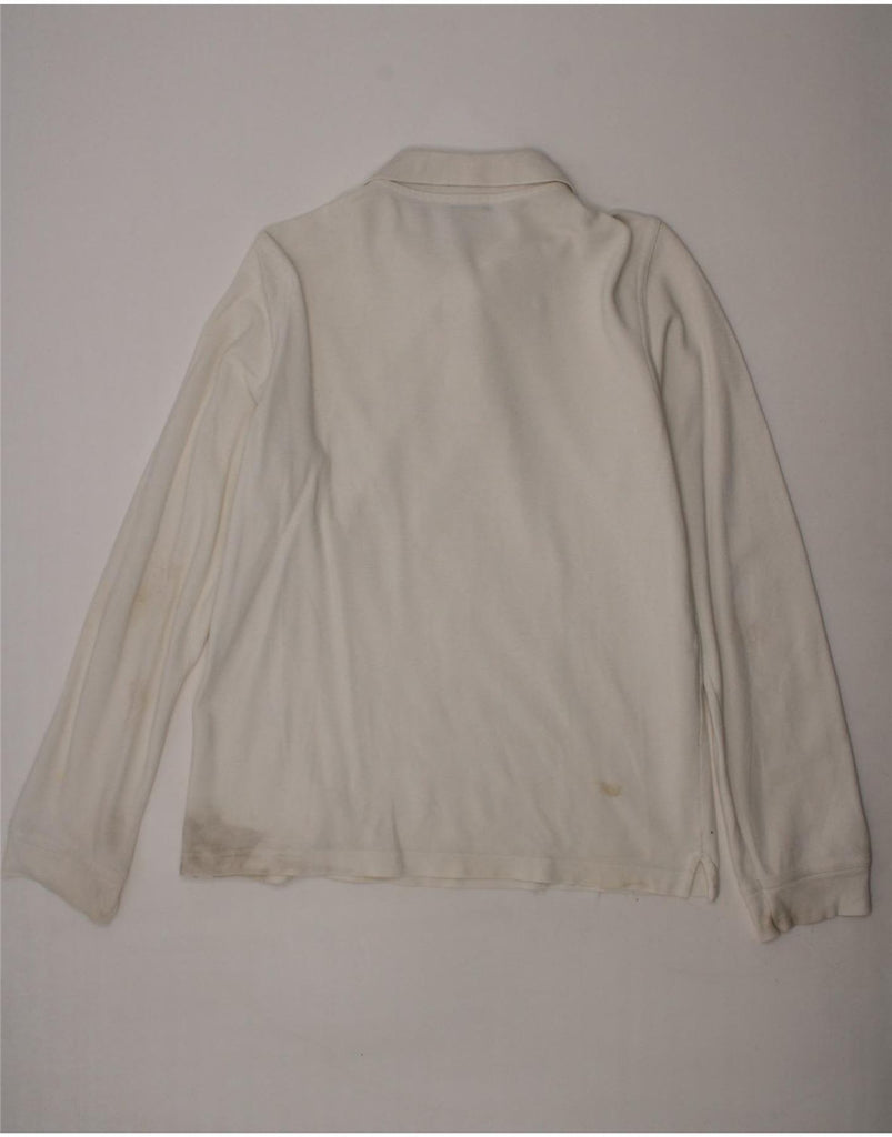 BENETTON Boys Long Sleeve Polo Shirt 11-12 Years White Vintage Benetton and Second-Hand Benetton from Messina Hembry 