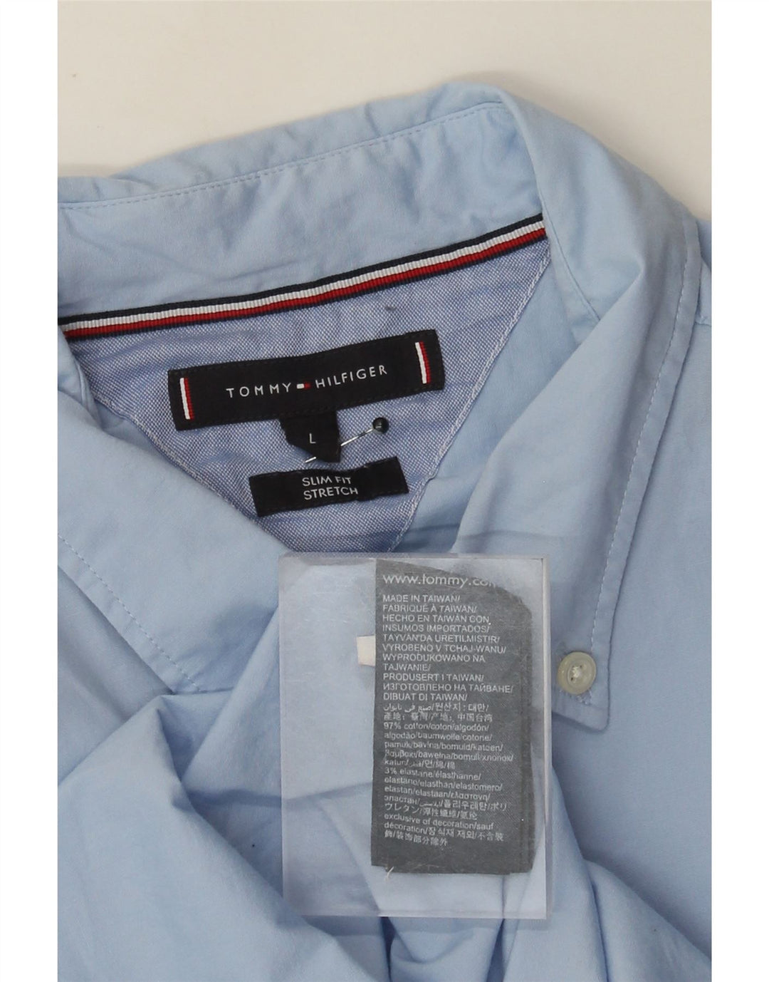 Tommy Hilfiger Mens Slim Fit Shirt Large Blue
