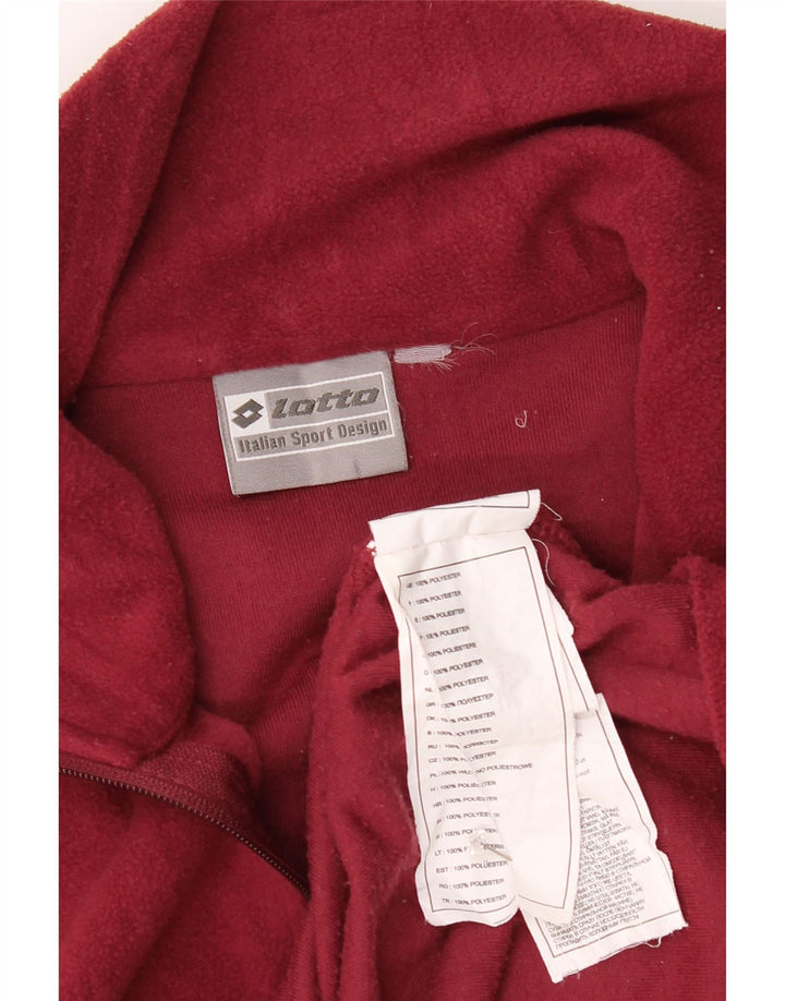 Lotto Mens Zip Neck Fleece Jumper Medium Red Polyester