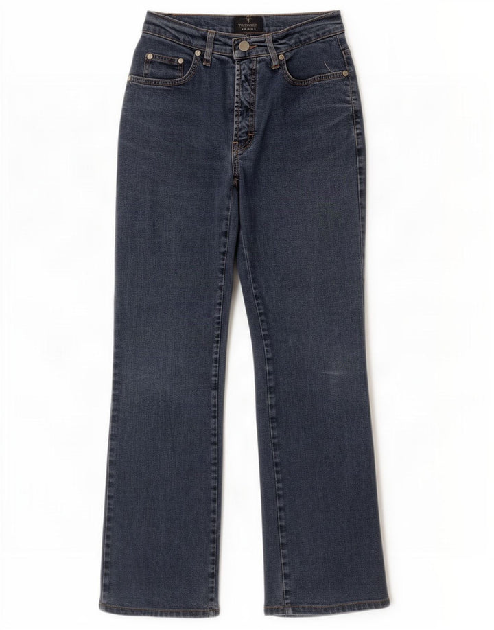 Trussardi Womens Bootcut Jeans W26 L29 Navy Blue Cotton