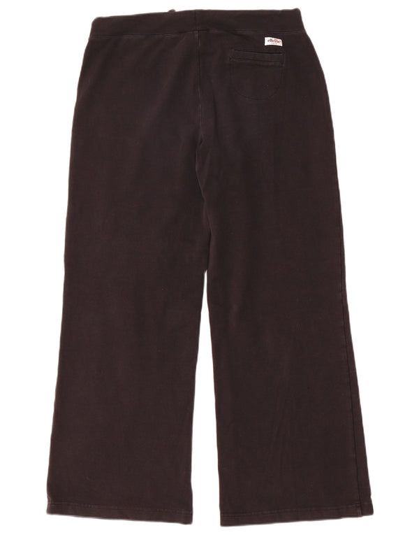 Ellesse Womens Wide Leg Tracksuit Trousers UK 12 Medium Black Cotton