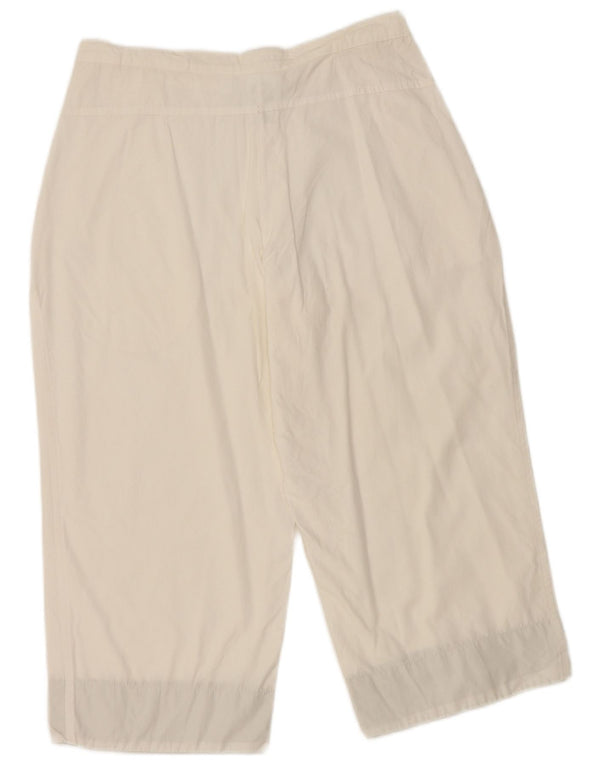 Adidas Womens Bermuda Shorts UK 12 Medium W30 White Cotton