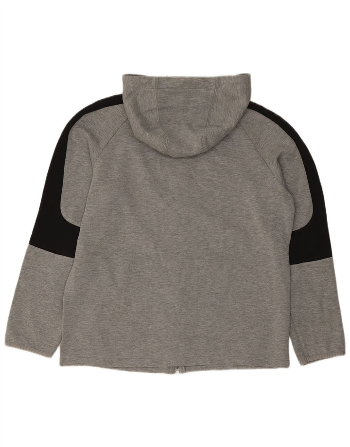 Puma Mens Zip Hoodie Sweater Large Grey Colourblock Cotton