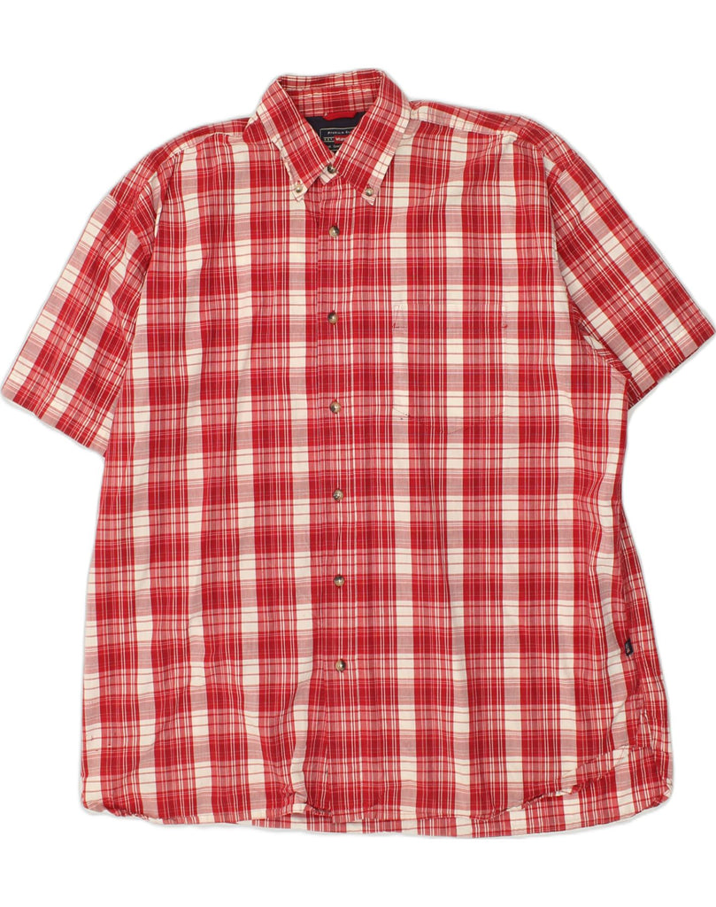 WRANGLER Mens Short Sleeve Shirt XL Red Check Cotton | Vintage Wrangler | Thrift | Second-Hand Wrangler | Used Clothing | Messina Hembry 