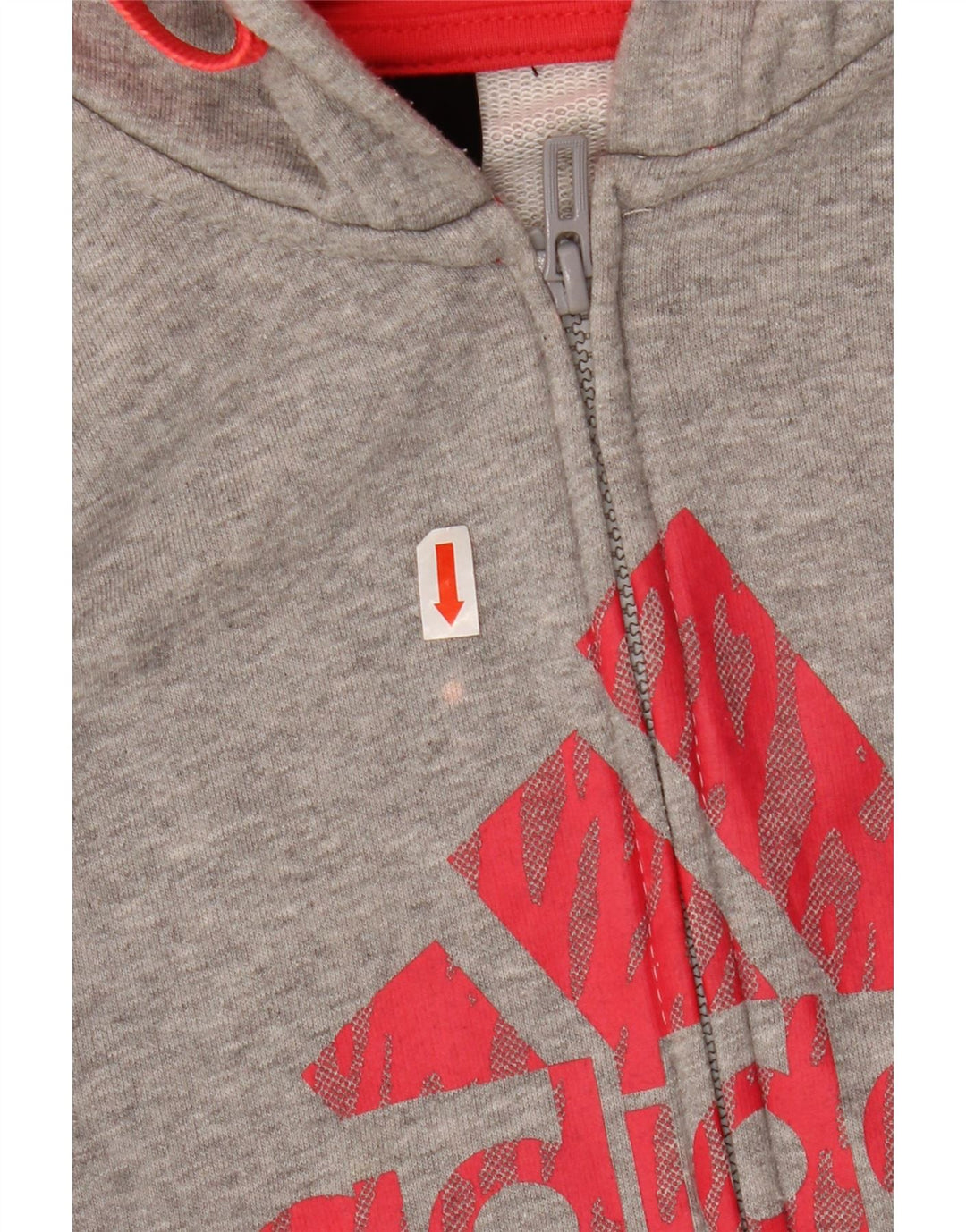 ADIDAS Womens Graphic Zip Hoodie Sweater UK 14 Medium Grey