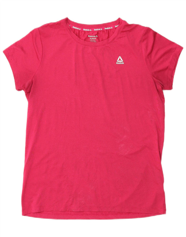 Reebok Womens T-Shirt Top UK 14 Medium Pink Polyester