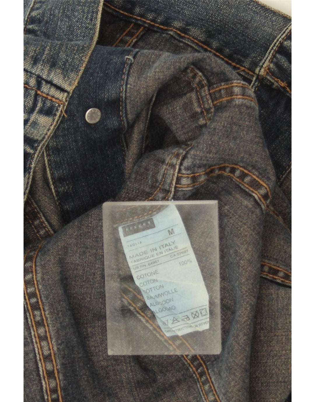 Sisley Womens Denim Jacket UK 14 Medium Blue Cotton