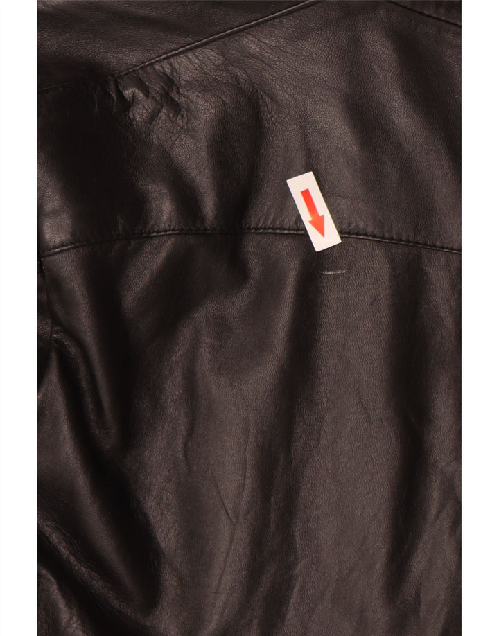 Vintage Womens Leather Jacket IT 48 XL Black