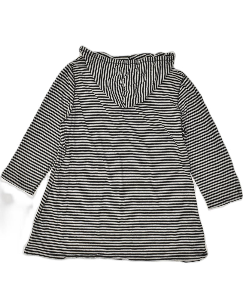 CALVIN KLEIN Womens Hooded Top Long Sleeve UK 18 XL Grey Striped | Vintage Calvin Klein | Thrift | Second-Hand Calvin Klein | Used Clothing | Messina Hembry 