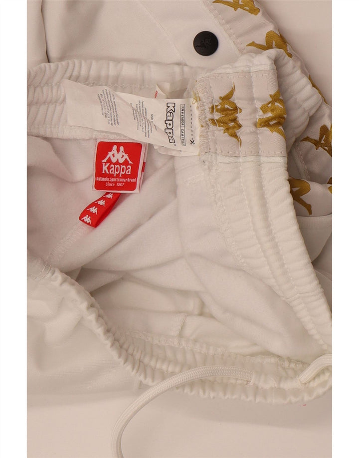 Kappa Mens Graphic Tracksuit Trousers Small White Polyester