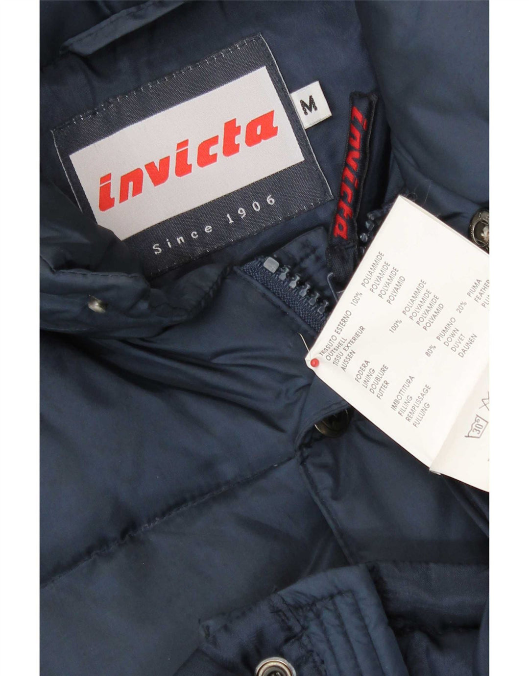 Invicta Mens Hooded Loose Fit Padded Jacket UK 38 Medium Navy Blue