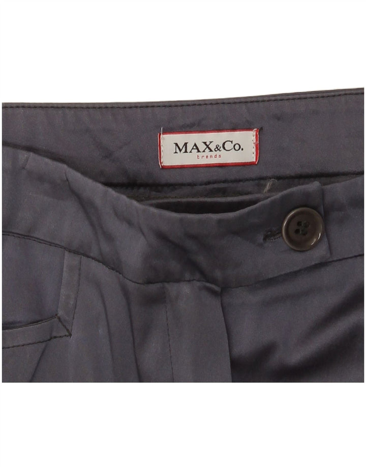 Max & Co. Womens Straight Casual Trousers W28 L29 Navy Blue