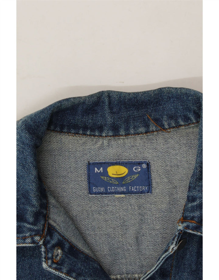 VINTAGE Womens Denim Jacket UK 10 Small Blue Cotton Vintage Vintage and Second-Hand Vintage from Messina Hembry 