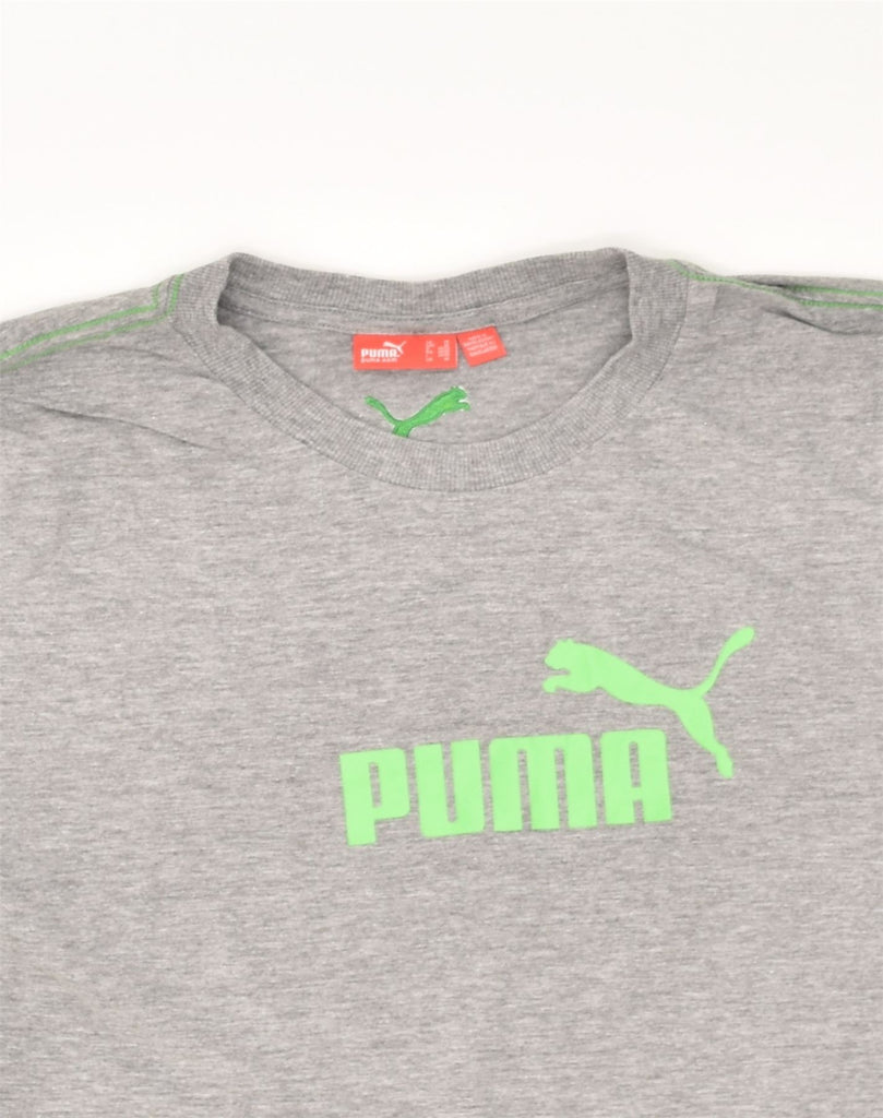 PUMA Mens Graphic T-Shirt Top Medium Grey Cotton | Vintage Puma | Thrift | Second-Hand Puma | Used Clothing | Messina Hembry 