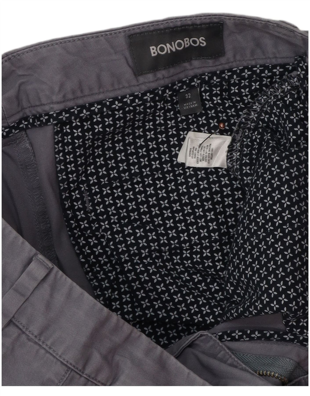 BONOBOS Mens Chino Shorts W32 Medium Grey Cotton