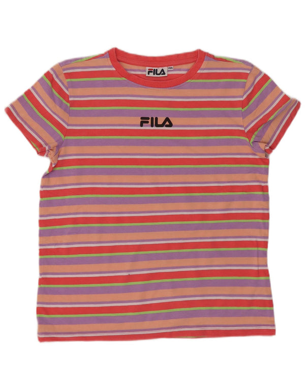 Fila Girls Regular Graphic T-Shirt Top 13-14 Years Multicoloured Striped