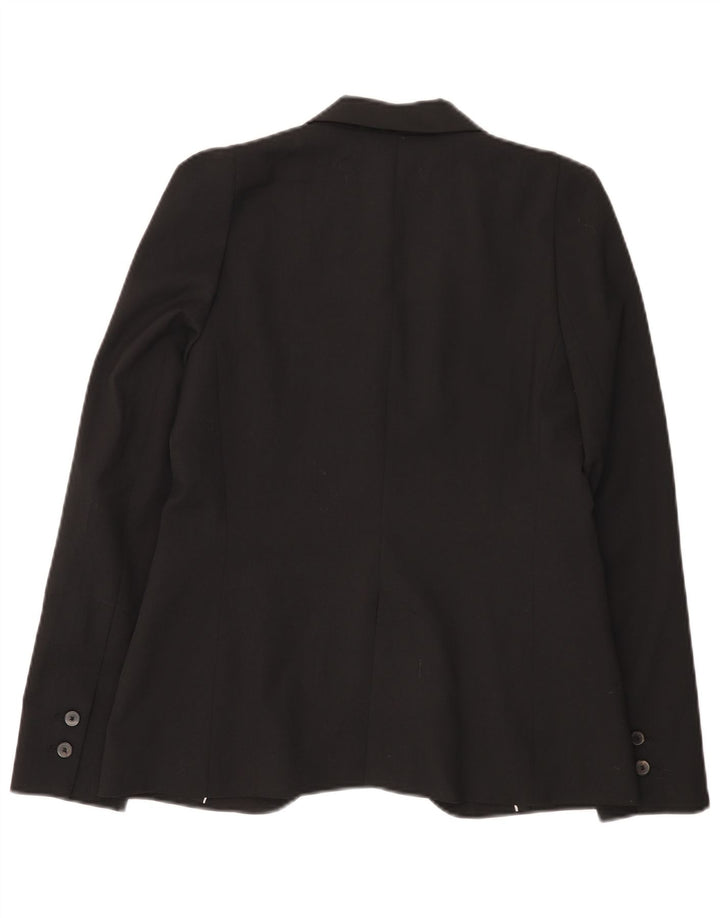 Zara Womens 1 Button Blazer Jacket UK 10 Small Black Polyester
