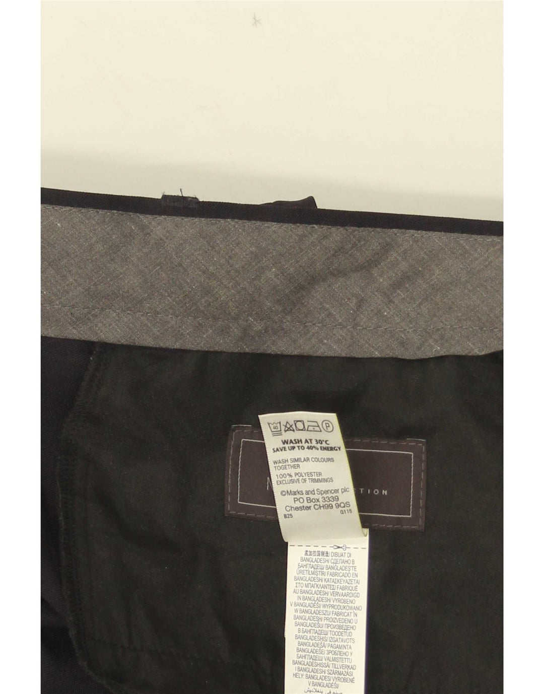 Marks & Spencer Mens Straight Regular Fit Suit Trousers W42 L29 Black