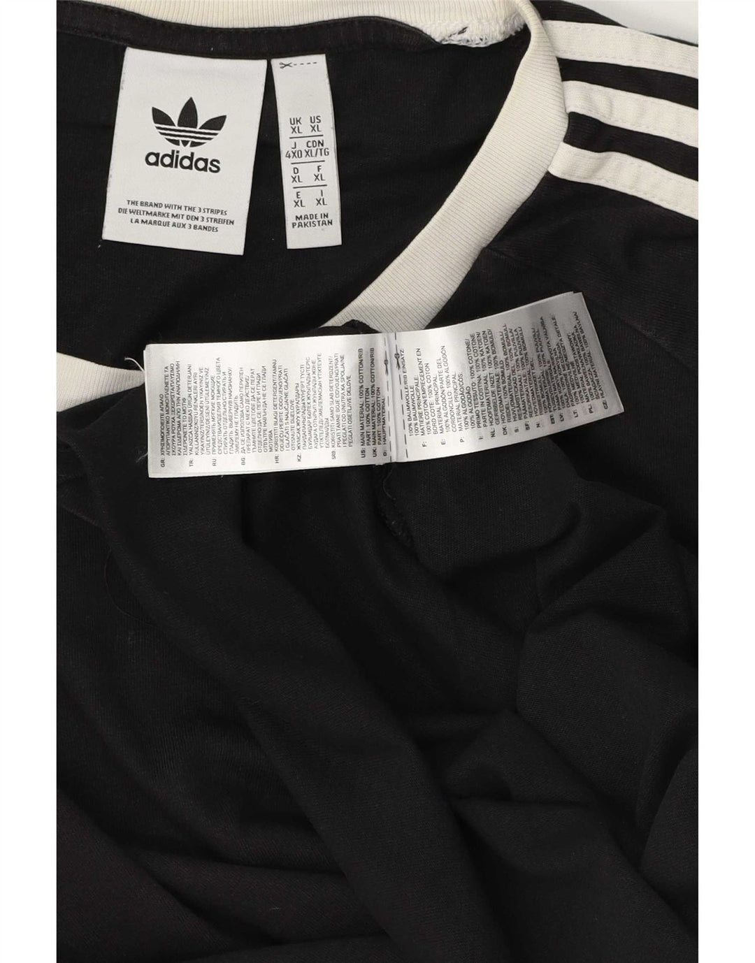 Adidas Mens T-Shirt Top XL Black Cotton
