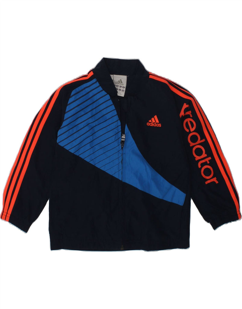 ADIDAS Boys Graphic Tracksuit Top Jacket 2-3 Years Navy Blue Polyester | Vintage Adidas | Thrift | Second-Hand Adidas | Used Clothing | Messina Hembry 