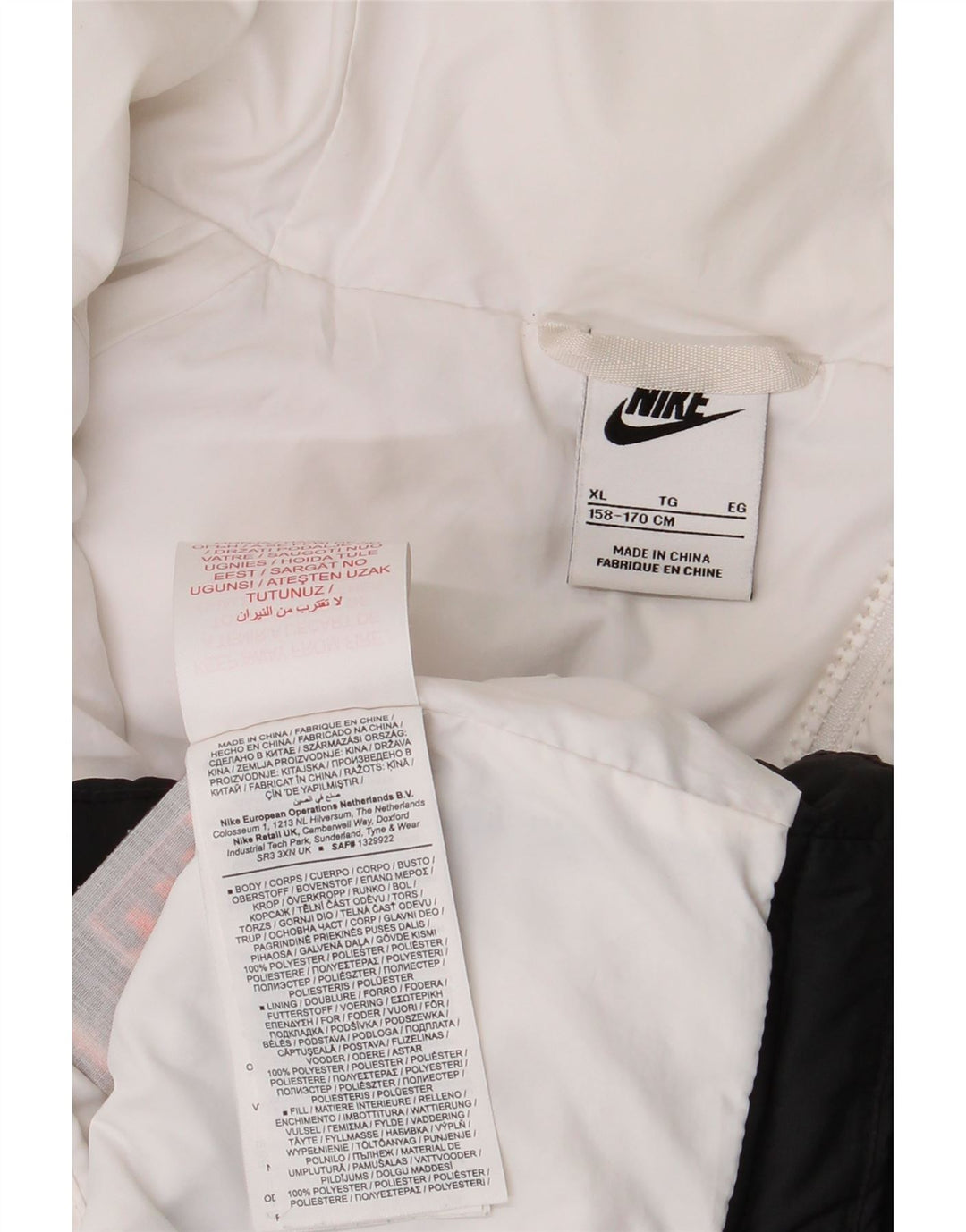 Nike Boys Hooded Padded Jacket 13-14 Years XL Multicoloured Colourblock
