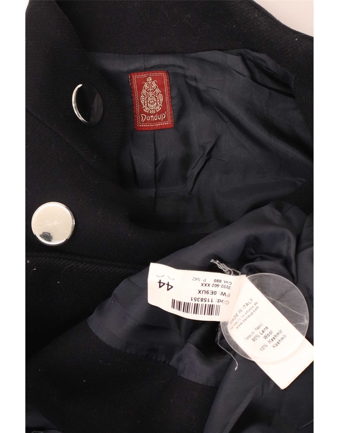 Dondup Womens Pea Coat IT 44 Medium Navy Blue Wool
