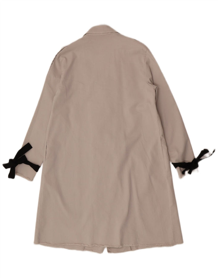 Vintage Womens Trench Coat UK 10 Small Grey Cotton