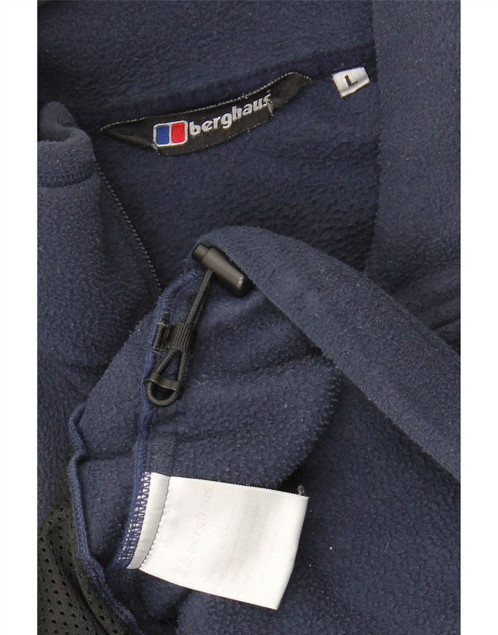 Berghaus Mens Zip Neck Fleece Jumper Large Navy Blue Polyester