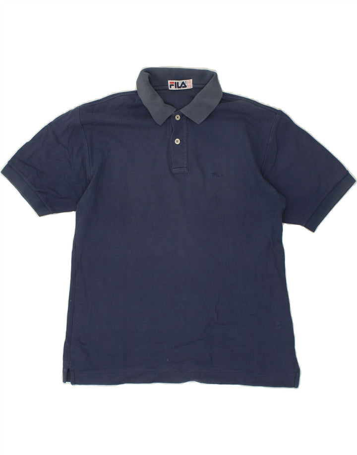 FILA Mens Polo Shirt IT 46 Small Navy Blue Cotton Vintage Fila and Second-Hand Fila from Messina Hembry 