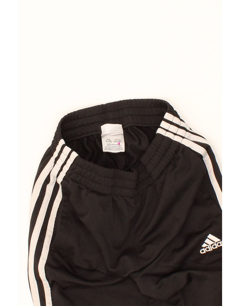ADIDAS Boys Tracksuit Trousers 7-8 Years Small Black Polyester Vintage Adidas and Second-Hand Adidas from Messina Hembry 
