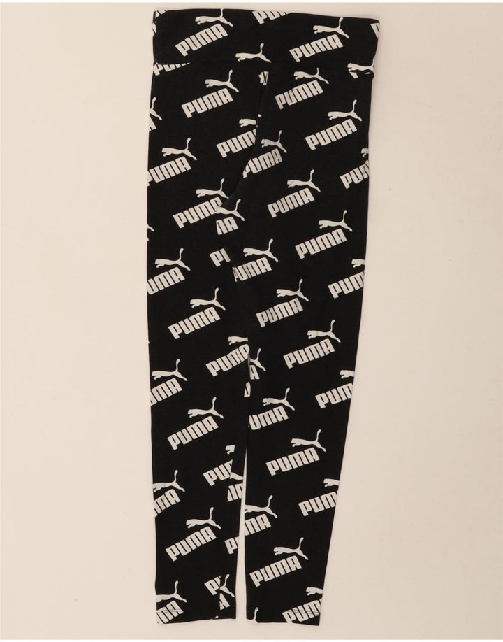Puma Womens Graphic Leggings UK 10 Small  Black Cotton