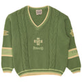 Foxhound Mens Graphic V-Neck Jumper Sweater XL Green Striped Wool