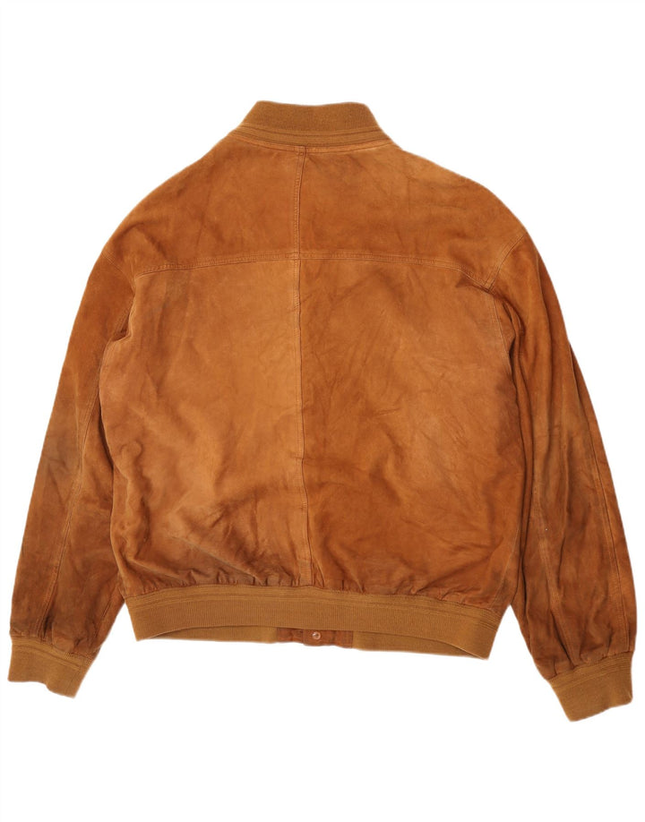 Private Mens Suede Bomber Jacket IT 52 XL Brown Leather