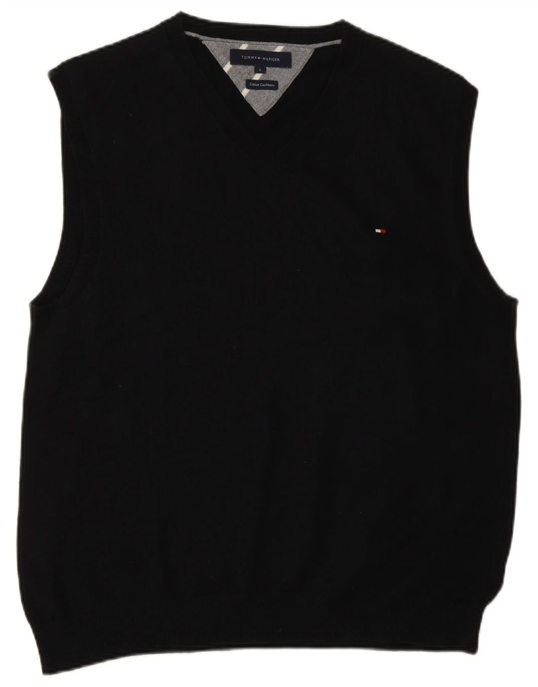Tommy Hilfiger Mens Vest Tank Top Large Black Cotton
