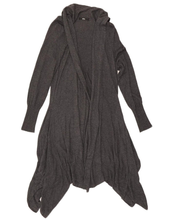 Marks & Spencer Womens Longline Open Cardigan Sweater UK 16 Large Grey
