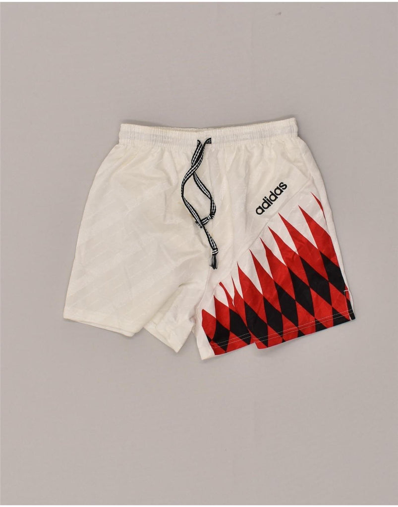 ADIDAS Boys Graphic Sport Shorts 13-14 Years White Geometric | Vintage Adidas | Thrift | Second-Hand Adidas | Used Clothing | Messina Hembry 