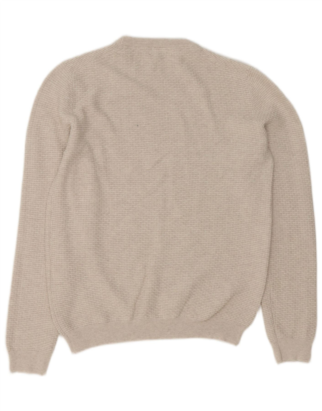 Reiss Mens Crew Neck Jumper Sweater Small Beige Cotton