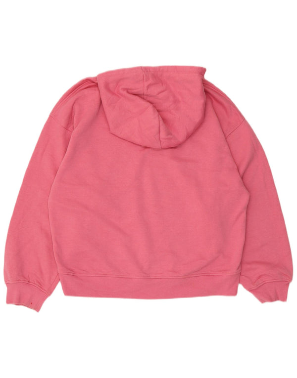 Zara Womens Oversized Hoodie Jumper UK 14 Medium Pink Cotton