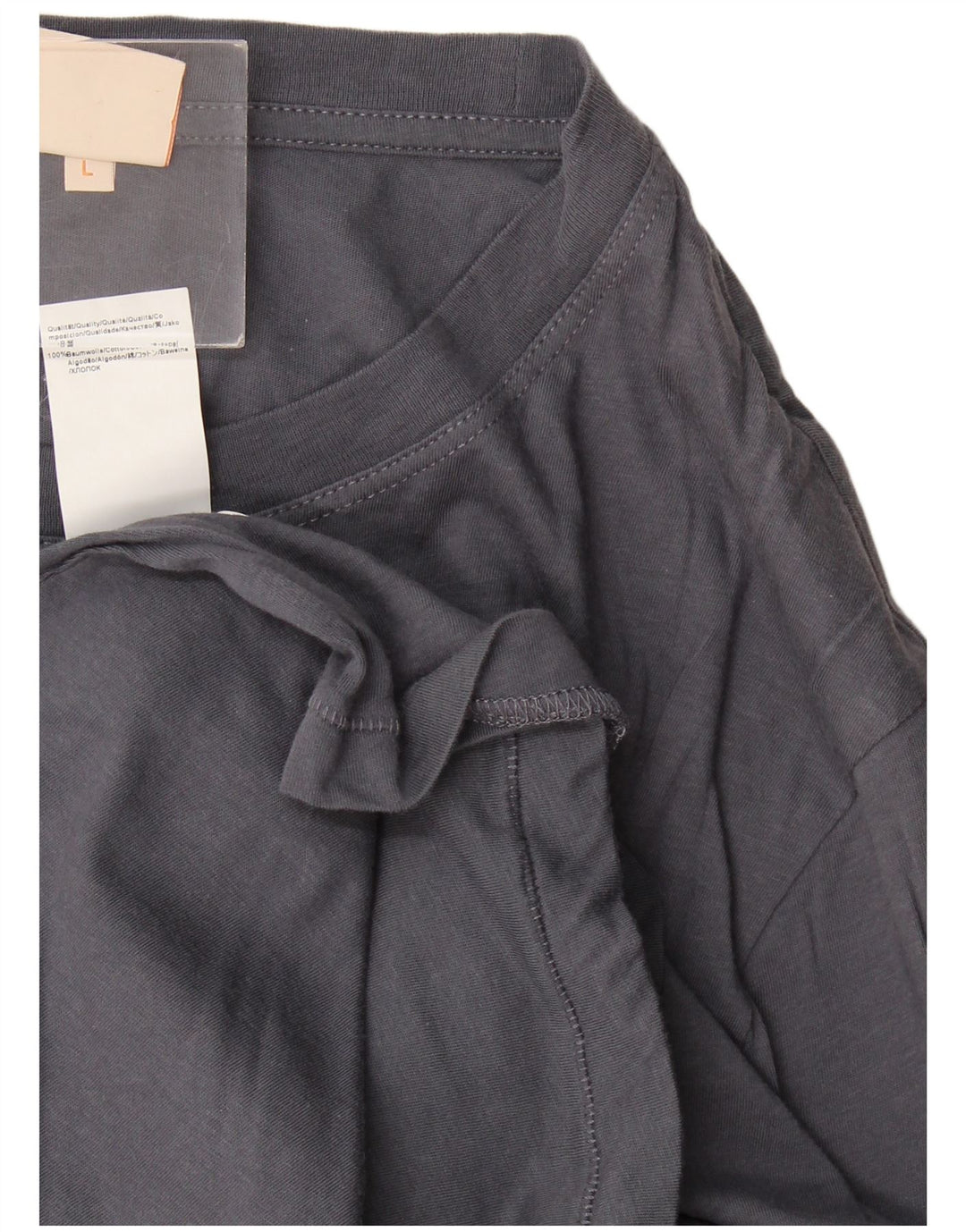 Hugo Boss Mens Graphic Top Long Sleeve Large Grey Cotton