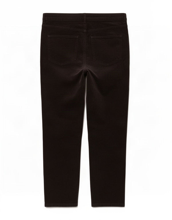 Marks & Spencer Womens Tapered Corduroy Trousers UK 18 XL W36 L28 Brown