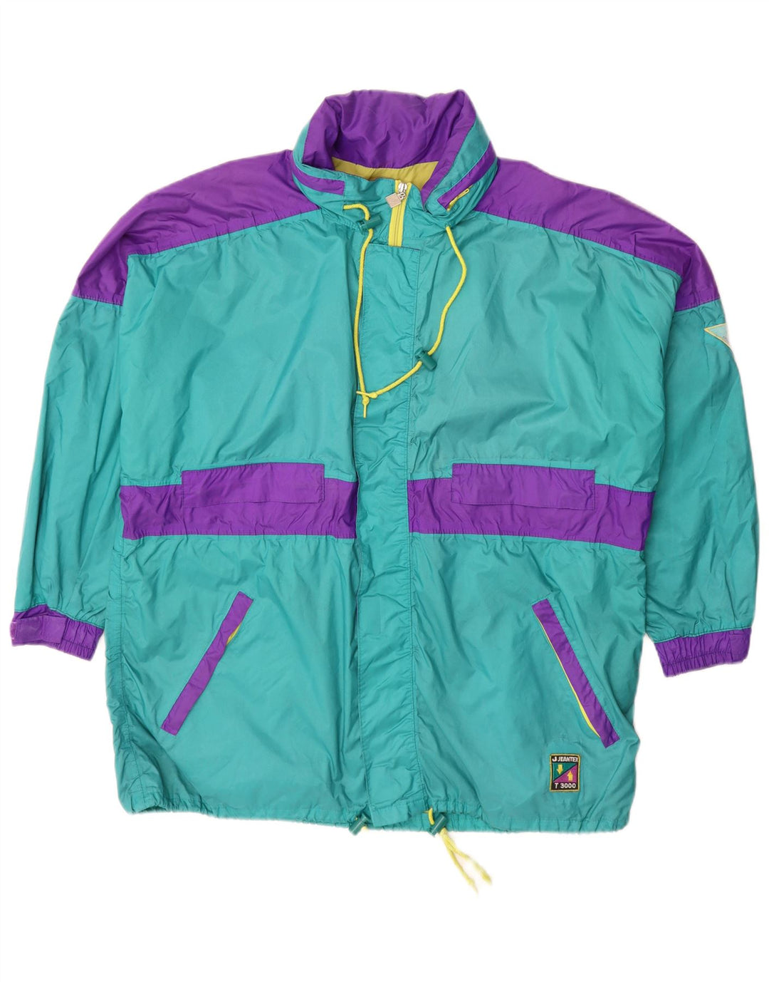 Jeantex Mens Rain Jacket UK 42 XL Turquoise Colourblock Polyamide