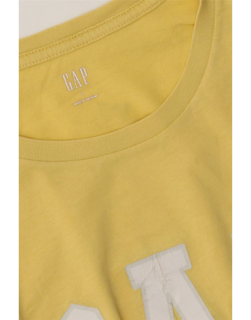 GAP Mens Graphic T-Shirt Top Large Yellow Cotton Vintage Gap and Second-Hand Gap from Messina Hembry 
