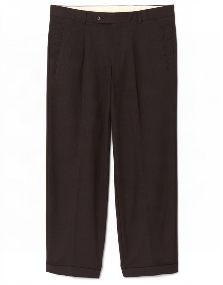 Hugo Boss Mens Pegged Suit Trousers W34 L30 Black Wool