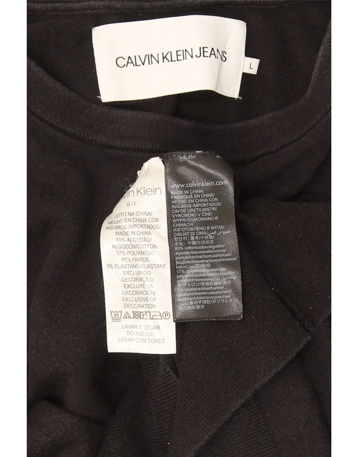 Calvin Klein Jeans Mens Sweatshirt Jumper Large Black Cotton
