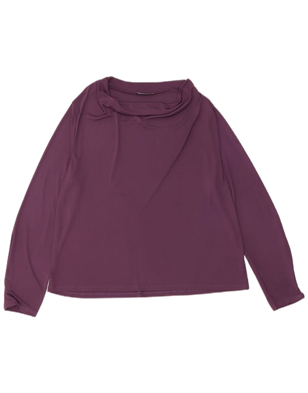 Zara Womens Regular Top Long Sleeve UK 18 XL Purple
