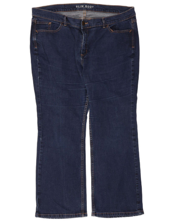 Marks & Spencer Womens Slim Bootcut Jeans UK 20 2XL W40 L27 Blue Cotton