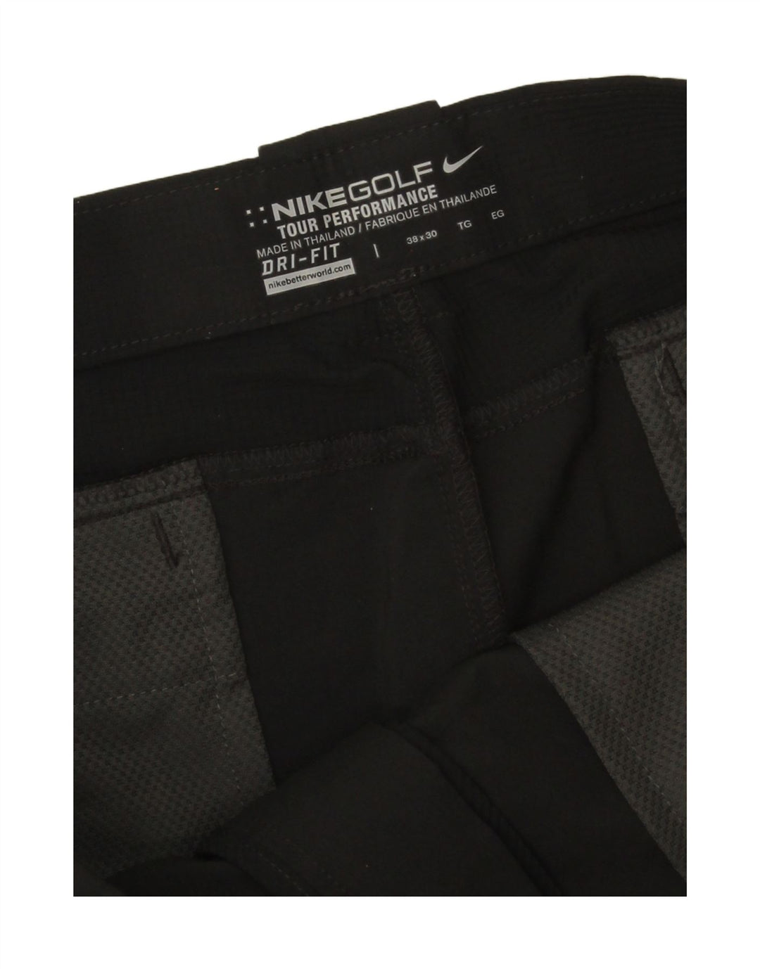 Nike Mens Dri Fit Straight Chino Trousers W38 L30 Black Polyester